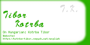 tibor kotrba business card